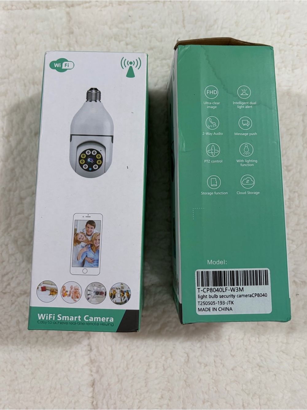 WiFi Smart Bulb Security Camera - White